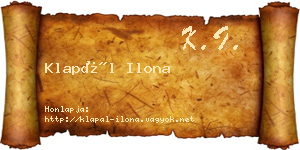 Klapál Ilona névjegykártya